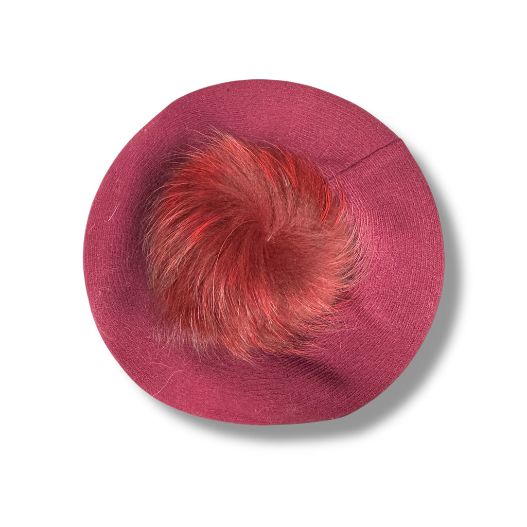 Beret with a Detachable Pom Pom