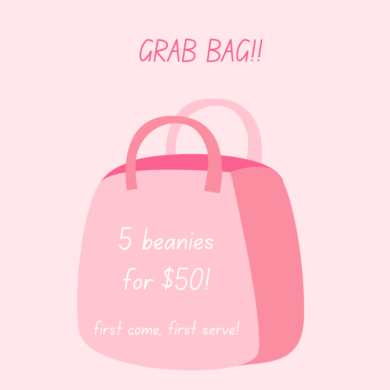 GRAB BAG- 5 BEANIE FOR $50- $10 EACH!