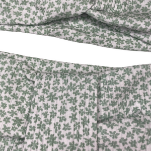 Ribbed Mint Floral (Turban & Single Strip)
