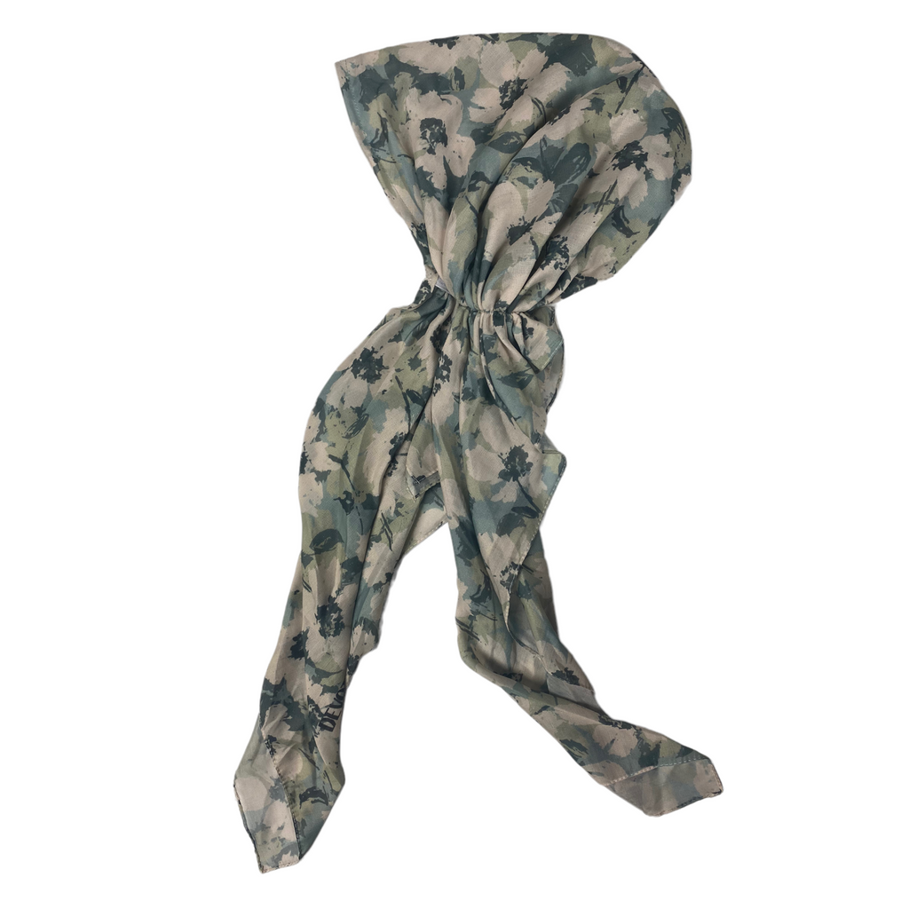Green Floral Scarf (Square or Pretie)